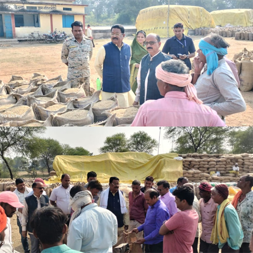 विधायक भोलाराम साहू ने भोलापुर व गहिराभेड़ी धान खरीदी केंद्रों का किया औचक निरीक्षण