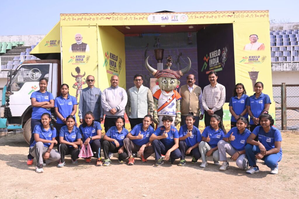 राजनांदगांव में खेलो इंडिया ट्राइबल गेम्स 2026 की गूंज, मशाल गौरव यात्रा का भव्य स्वागत