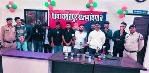 थाना बसंतपुर पुलिस की बड़ी कार्रवाई, हुक्का पिलाने वालों के खिलाफ कोटपा एक्ट के तहत कार्यवाही