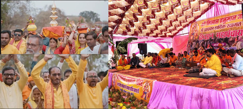 हनुमान मंदिर की प्राण-प्रतिष्ठा, 55 गांवों के किसानों ने दिखाई ताकत